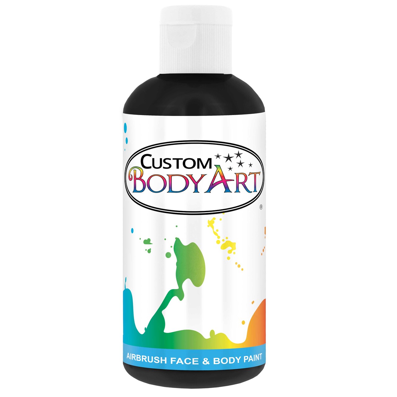 8 oz Black Water-Based Air Brush Paint for Skin - Face & Body Airbrush Paint for Halloween, Cosplay, Theatrical Makeup & Temporary Tattoos